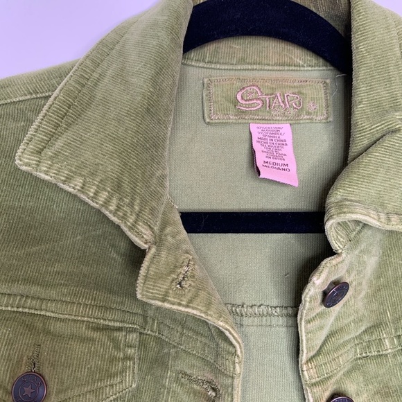 Authentic Vintage Y2K Green Corduroy Cropped Jacket - Picture 9 of 10